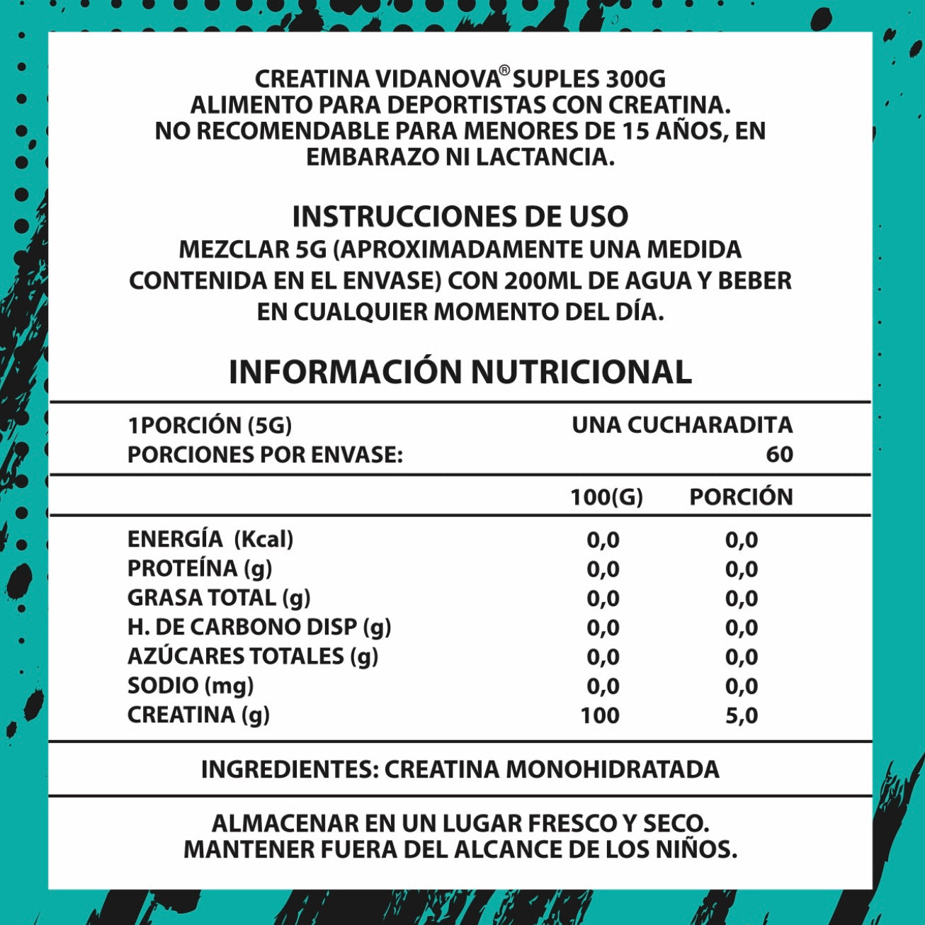 Creatina Monohidratada 300g de 200MESH