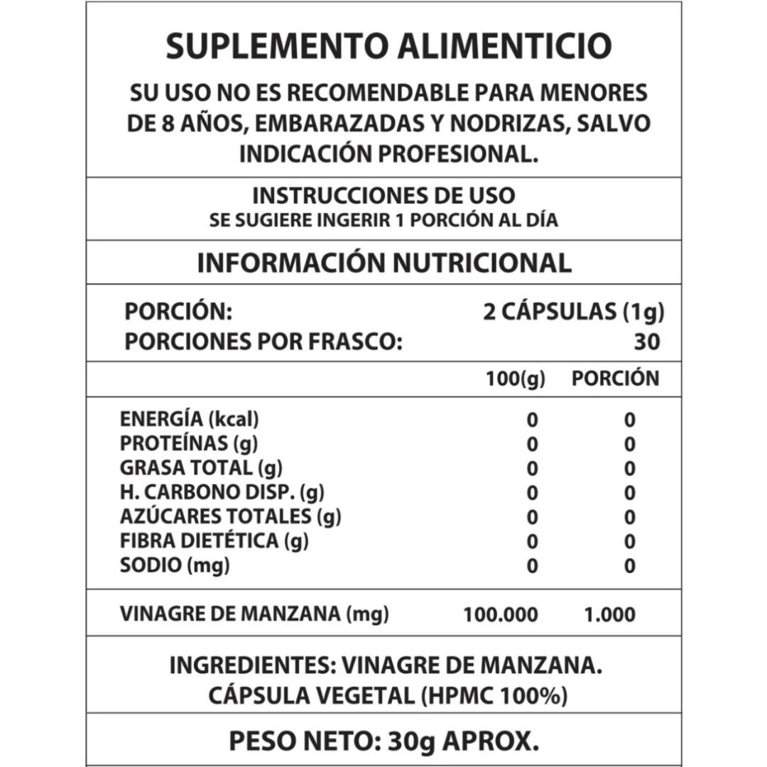 VINAGRE DE MANZANA 60CAPS