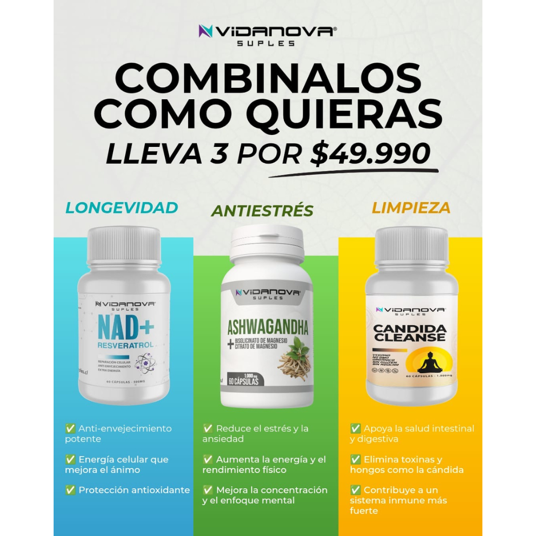 TRIPACK NAD/ASHWAGANDHA/CANDIDA